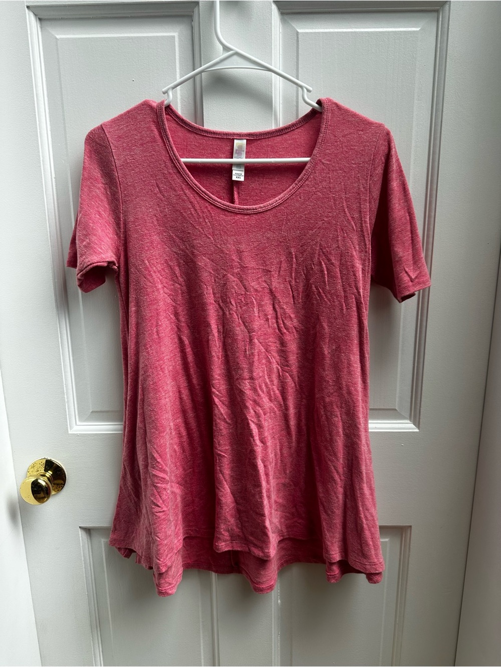 LuLaRoe Rose Pink Short Sleeve Scoop Neck Top